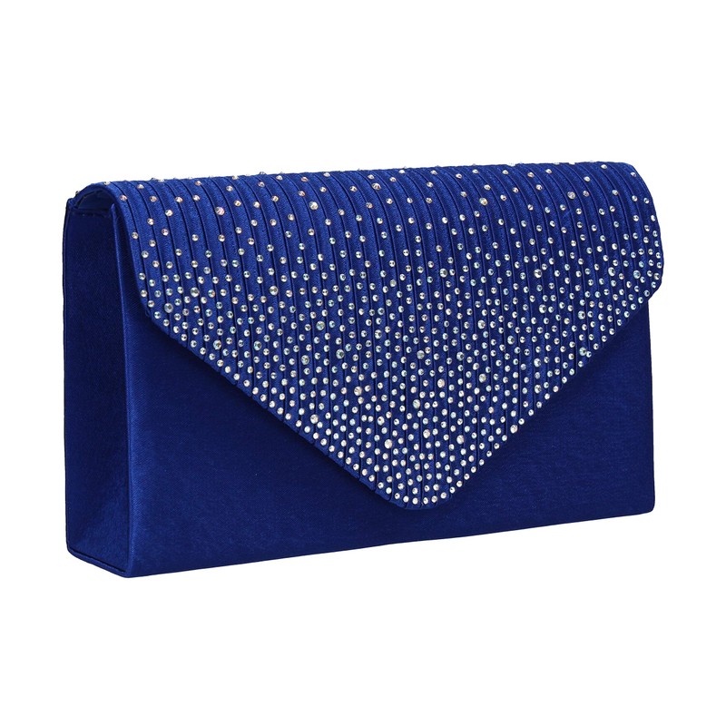 SWANKYSWANS Womens Abby Diamante Envelope Style Bag Clutch Royal Blue