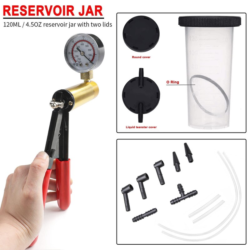 CARSC Hand Held Vacuum Pump Tester Kit with Adapter and