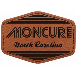 Moncure North Carolina City Retro Souvenir 2x3 Hexagonal Iron-on Leatherette Patch with Adhesive 4-Pack