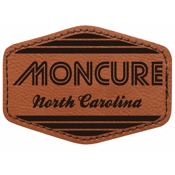 Moncure North Carolina City Retro Souvenir 2x3 Hexagonal Iron-on Leatherette