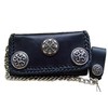 Leather Biker Wallet Circle of Skull with Chain and Belt