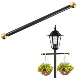 Lamp Post Cross Arm 16 inch Steel Lamp Post Cross Bar Ladder Rest Post Cross Arm Replacement for Outdoor Lamp Post (Gold 1Pack)