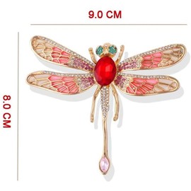 Crystal Vintage Dragonfly Enamel Brooch for Women Insect Brooch Pin Fashion Dress Coat Accessories Cute Jewelry
