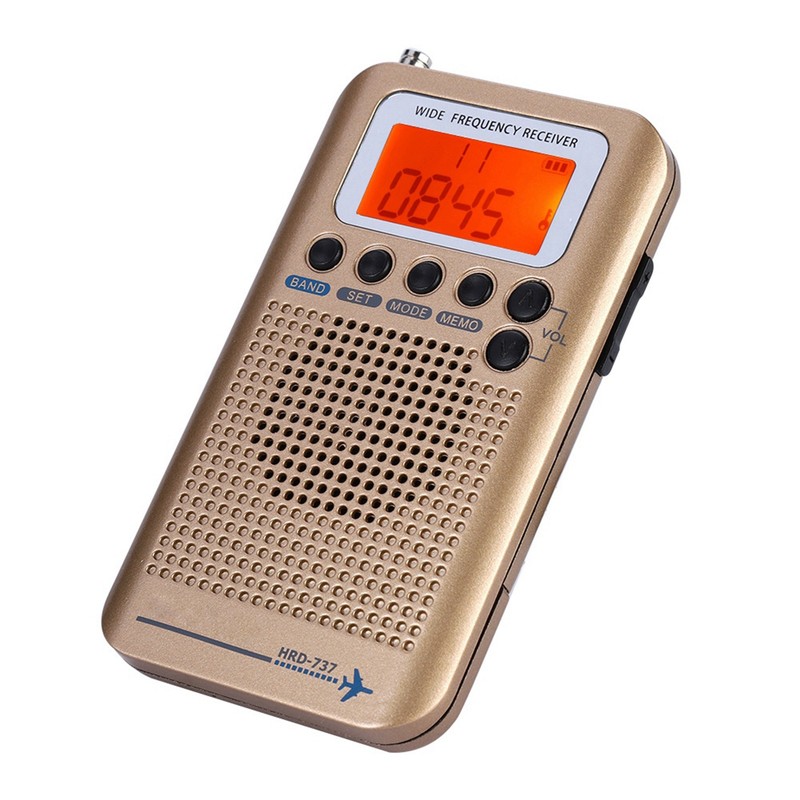 Aircraft Band Radio Receiver VHF Portable Full Band Radio Recorder