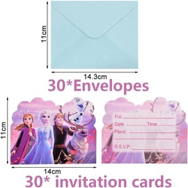 Invitations Cards, 30PCS Kids' Party Invitations and Envelopes Birthday Invites Party Invites Kids Theme Party Invitations Birthday Cards Birthday Party Supplies