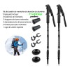 2 Pcs Bastones Senderismo Plegables Trail Running Y Trekking Negro