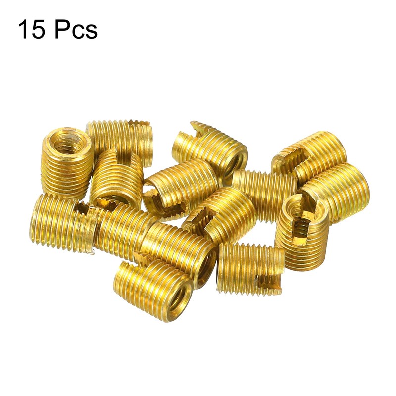 sourcing map Self Tapping Threaded Inserts, 15pcs Inner M3-0.5 Outer
