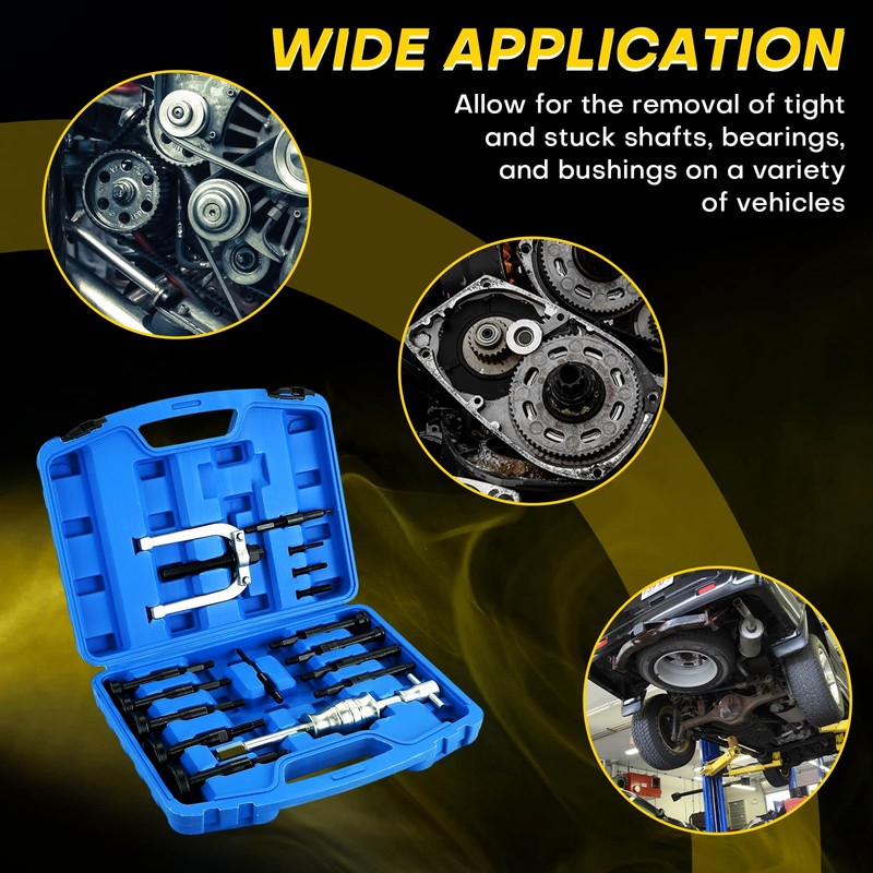 Acymner 16PCS Bearing Puller Slide Hammer Set, Blind Hole Collet