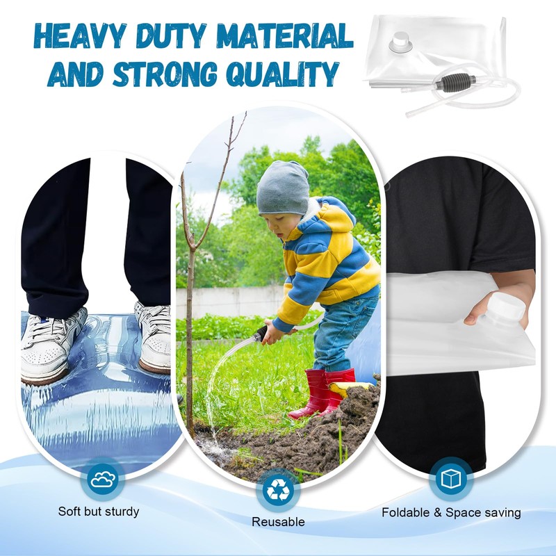 3 Pack 40 Gallon Water Storage Bladder, Heavy Duty Food-Grade