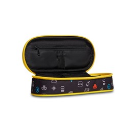 Seven s.p.a. Bustina Round Plus Two Player One Console, Black, Complete with Pencils, Markers, etc., School & Leisure