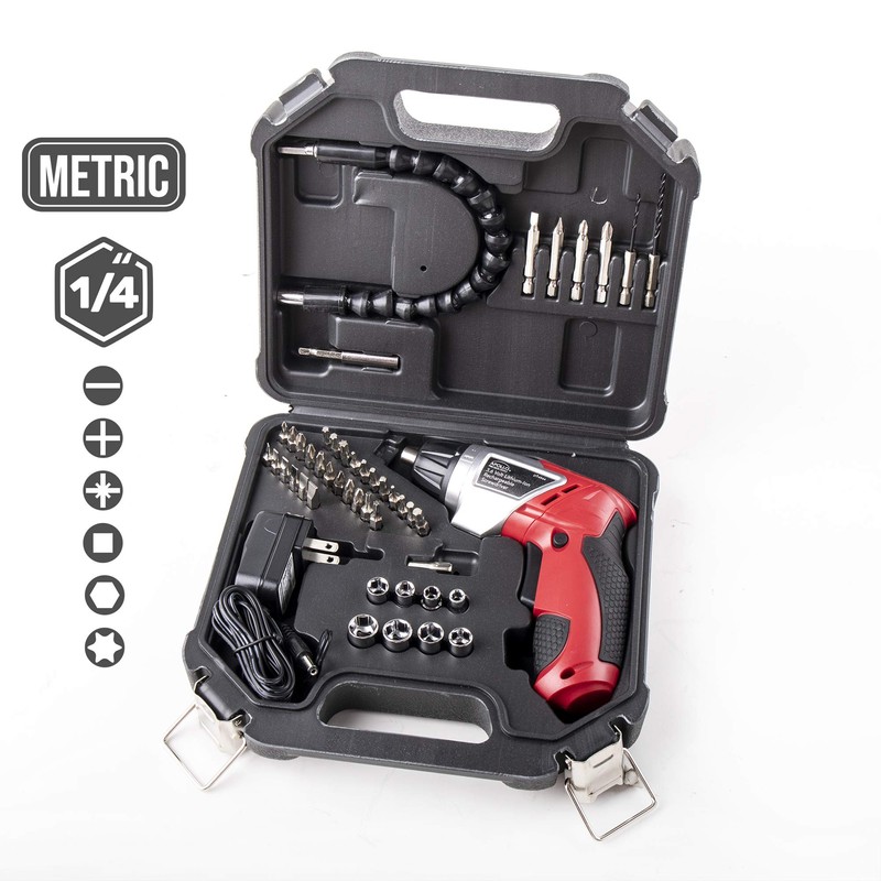 Apollo Tools Lightweight Cordless Screwdriver Set Includes Rechargeable 3.6 Volt