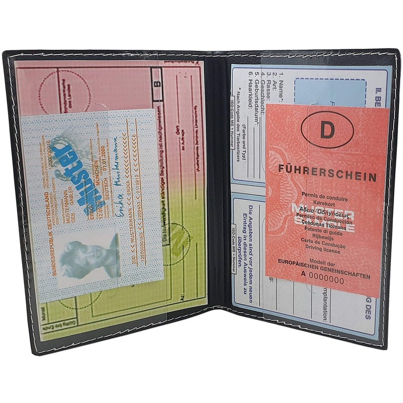 myledershop Large Elegant ID Folder 4 Compartments MJ-Design-Germany Made in