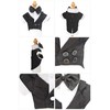 Lovelonglong Pet Costume Dog Suit Formal Tuxedo with Black Bow