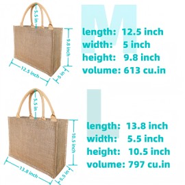 GOQAGA 20 PCS burlap tote bags jute bridesmaid gift burlap gift bags with handles leisure travel vacation 13.8×5.5×10.5 inch L