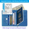 Funda para pasaporte con bloqueo RFID de piel, organizador de