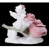 White Angel Figurine Putte with Large Rose 16 cm |