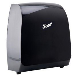 Scott Professional Pro Manual Hard Roll Towel Dispenser (34346), Black, for ScottProfessional Blue Core Towels, 12.66"x16.44"x9.18" (Qty 1)