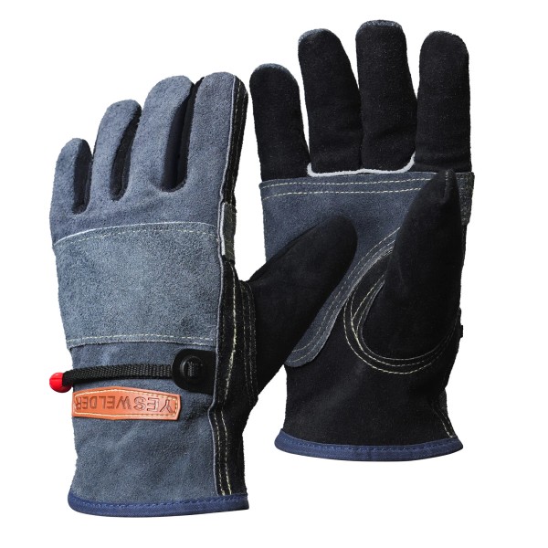 YESWELDER Leather Work Gloves - Cowhide Reinforced Palm for Welding/Garden