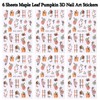 Fall Nail Art Stickers Decals Autumn Pumpkin Nail Decals 3D