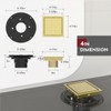 WEBANG 4 Inch Square Shower Drain Gold Floor Drain with