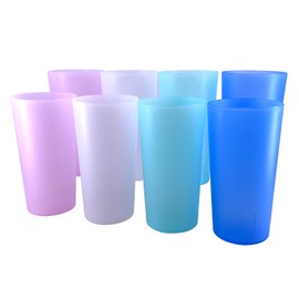 AOYITE 26 oz Plastic Reusable Cups Set of 8, BPA-Free Kids Tumblers Pastel