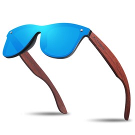 KITHDIA Wooden Sunglasses for Men and Women, Polarised Sunglasses with Wooden Temples, UV400 Protection