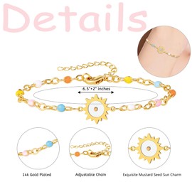 AINILOVE Gold Mountain Mustard Seed Bracelet Catholic Christian Gifts for Women Faith Jewelry Gift﻿s for Her﻿ (Sun)