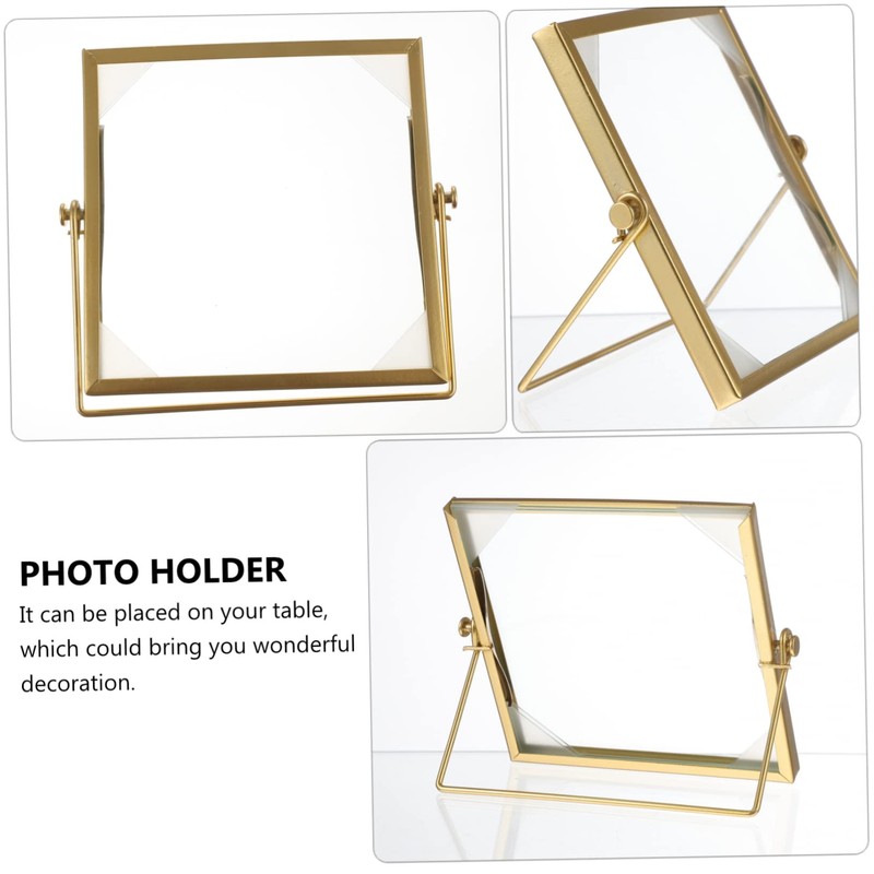 Ciieeo Metal Back Support Photo Frame Dried Flower Glass Frame