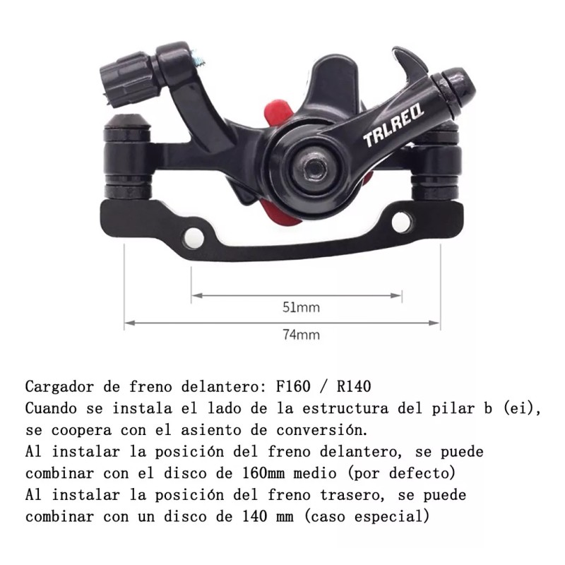 GBHU Frenos De Disco Mecánicos Para Bicicleta Freno Sistema 160mm