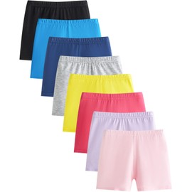 Adorel Girls' Shorts Underskirt Summer Short Thin Leggings Cycling Shorts Pack of 8, Colourful memory