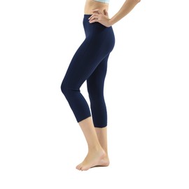 Private Island Women UPF 50+ Capri Leggings Swimsuit Pants Beach Bathing Swim Rash Guard Bottom (3XL, Navy-RLCP)