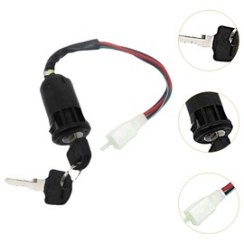 Ronyme Universal Ignition Key Switch 4 Wire Replace Parts Plug in for ATV 50cc 70cc 90cc 110cc 125cc 150cc 200cc 250cc Sturdy