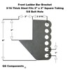 QS Components Front Ladder Bar Bracket Fits 2" x 3"