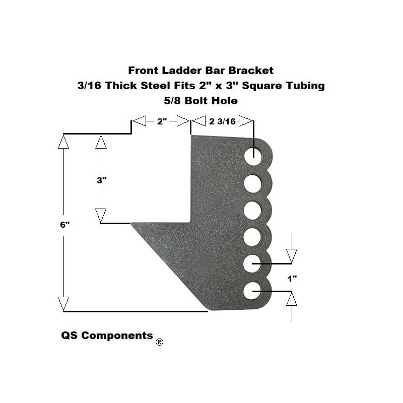 QS Components Front Ladder Bar Bracket Fits 2" x 3"
