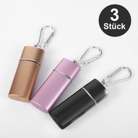 3 x Pocket Ashtrays for On the Go Pocket Ashtray Funny Ashtray Odour-Proof Bag Ashtray for On the Go (Black + Pink + Champagne Gold)