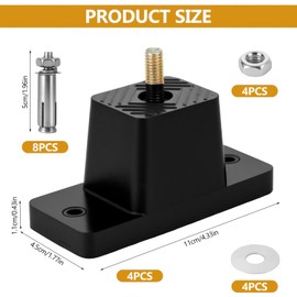 Pack of 4 Rubber Bearings Air Conditioning Vibration Damper Rubber Shock Absorber Vibration Absorber Air Conditioning Shockproof Foot Pad Air Conditioning Vibration Damper Rubber Damper for Air