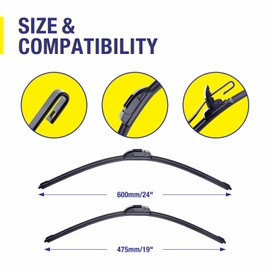 24"+19" Windshield Wiper Blades Replacement For Ford Fusion 2012 2011 2010 2009 2008 2007 2006/Chevy Equinox 09-05 Impala 21-14 Malibu 15-13/Dodge Journey 2020-2008,Windshield Wiper Blades For My Car