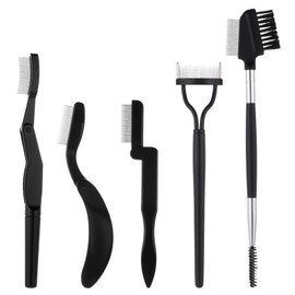 5pcs Eye Lash Separator Tool, Eyelash Brush Separator Brow Brush & Eyebrow Spoolie Folding Lash Comb Separator Professional Mascara Brushes Eye Makeup Tools Set