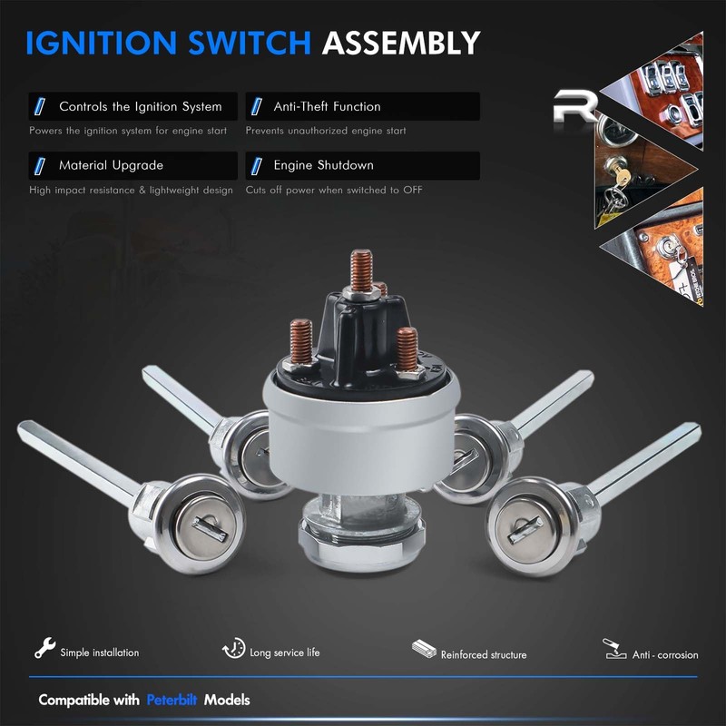 Ignition Switch Assembly Kit with 4 Door Lock Cylinder &