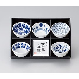 Japanese Pottery Flower Daruma Set, Small Bowl Set