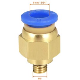 TA-VIGOR 6mm Pneumatic Push to Connect Fittings, M5 Male Thread Quick Connect Straight Coupler, Air Line Push Fit Connectors for Pneumatic Systems and Air Compressors, 10Pcs