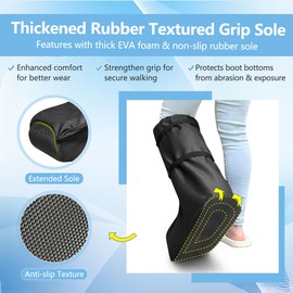 ECISZ Walking Boot Cover for Tall Medical Cast Fracture Boot Foot Cast Cover Orthopedic Brace, Walker Boot Cover for Outdoor Rain Winter Snow, Medical Boot Protector with Anti-Slip Rubber Sole