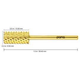 USA PANA Professional 3/32" Shank Size - Crystal Top Small or Large Barrel Carbide Bit - Nail Drill Bit for Dremel Machine (Gold, Silver - 4XC to Extra Fine Grit) (Large Barrel, 2X Coarse, Gold)