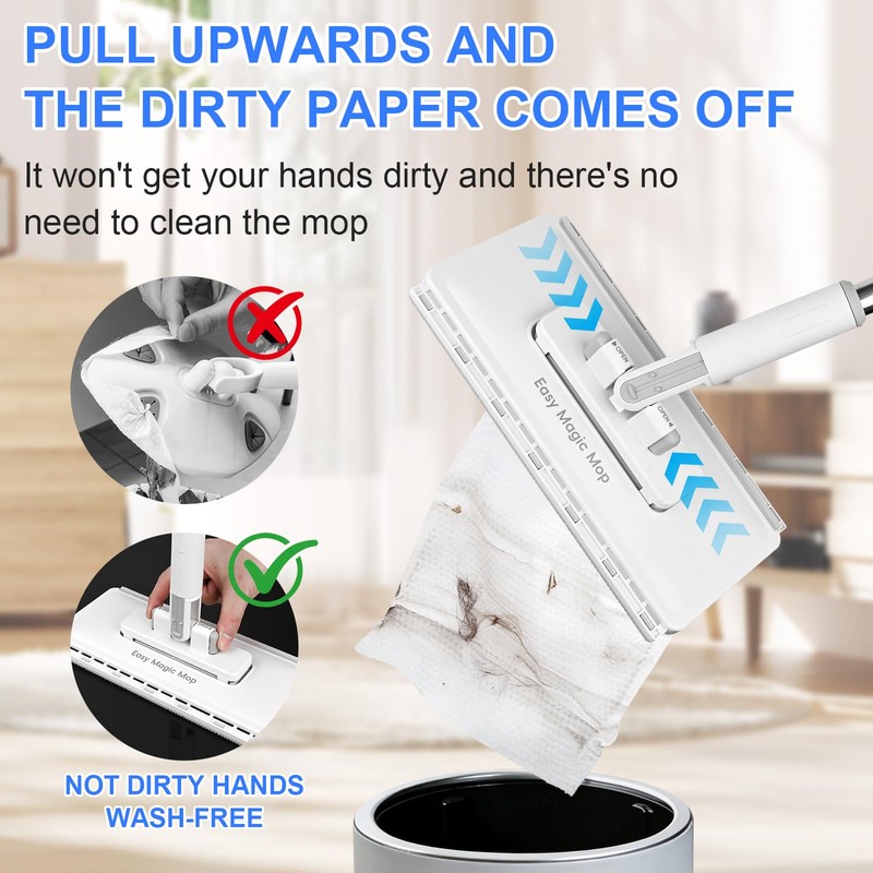 Snap Grip Mini Mop - Lazy Dust Mop with Locking