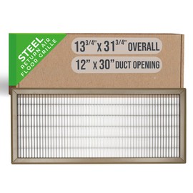 Fits 12x30 and 30x12 Duct Opening | Return Air Floor Grille by Handua | Walkable Vent Cover Grill for Floor | Brown | Heavy Duty Fixed Blades | Outer Dimensions: 13.75"W X 31.75"H