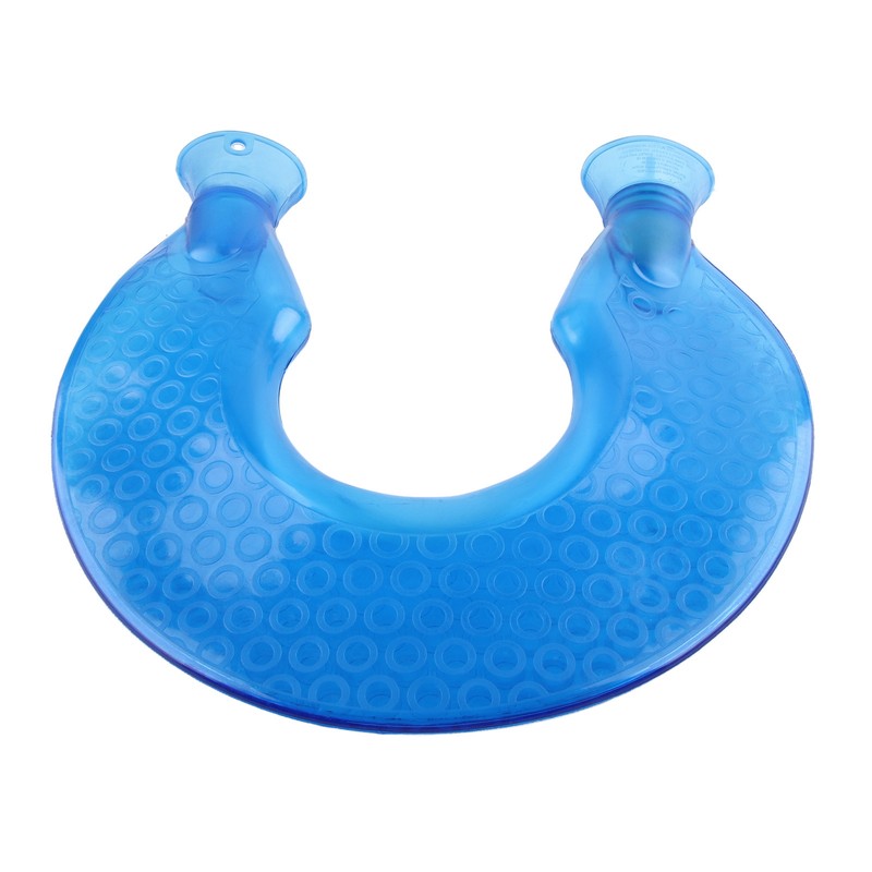 1400ml U Shaped Hot Water Bag Translucent Blue PVC Heating
