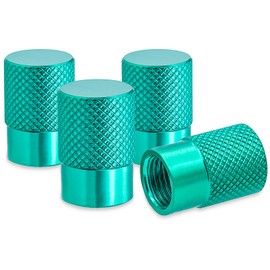 MEAJOO 4PCS Tire Valve Stem Caps, Corrosion Resistant Leak-Proof, with Rubber O-Ring, Universal Wheel Tyre Stem Covers for Cars, SUV, Trucks, Bikes, Motorcycles, Bicycles(Green)