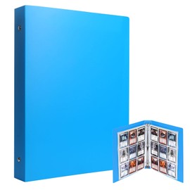 Lictin Trading Cards Album - 540 Side Loading Pocket Waterproof, Card Binder Album Folder Card Collection Binder 30 Pages,18 Pockets Each Page(Blue)