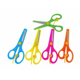 Kinteshun Children Scissors,Kids’ Artwork Blunt Tip Anti-Pinch Shears Students Cutter Scissors for DIY Handcraft Projects(5pcs)