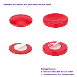 Metal Shutter Release Button (Non-Screwed) for Panasonic Lumix GH7 LX100II LX100 ZS200 ZS100 ZS70 ZS60 ZS50 Camera with Flat Shutter Release Button (Concave & Convex Light Red Kit)